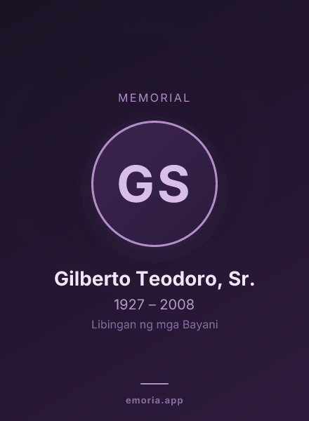 Memorial portrait of Gilberto Teodoro, Sr.