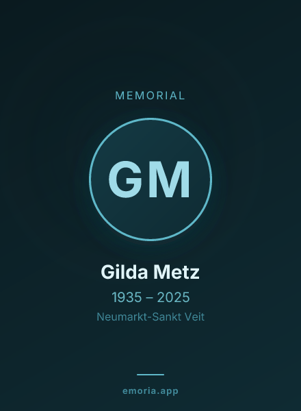 Memorial portrait of Gilda Metz