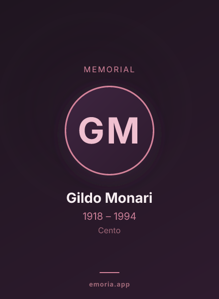 Memorial portrait of Gildo Monari