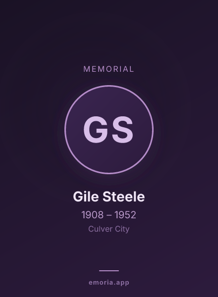 Memorial portrait of Gile Steele