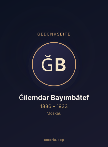 Gedenkportrait von Ğilemdar Bayımbätef