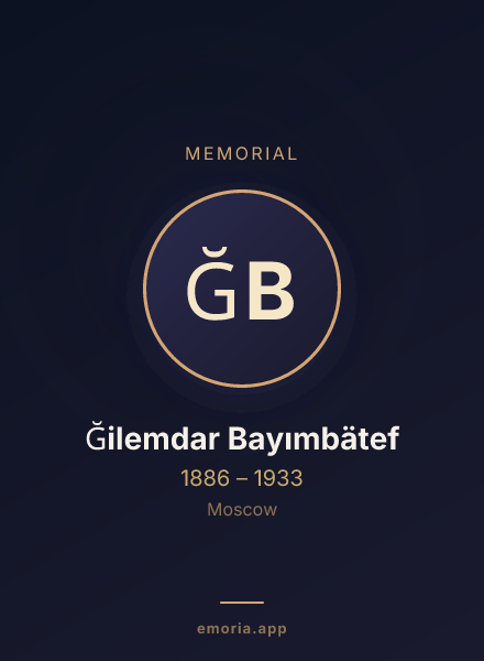 Memorial portrait of Ğilemdar Bayımbätef