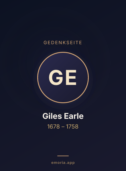 Gedenkportrait von Giles Earle