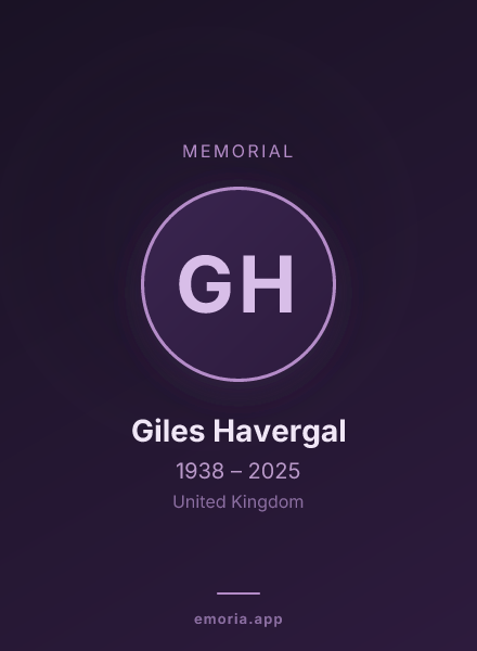 Memorial portrait of Giles Havergal