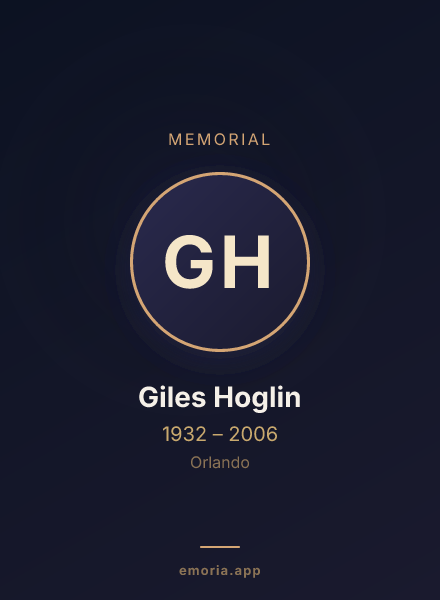 Memorial portrait of Giles Hoglin