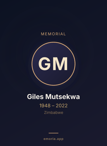 Memorial portrait of Giles Mutsekwa