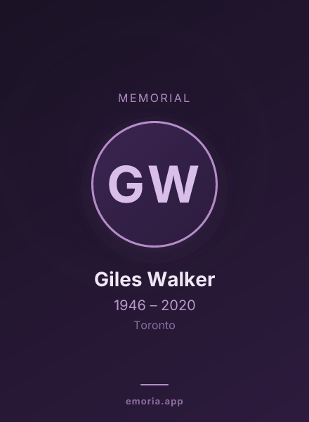 Memorial portrait of Giles Walker