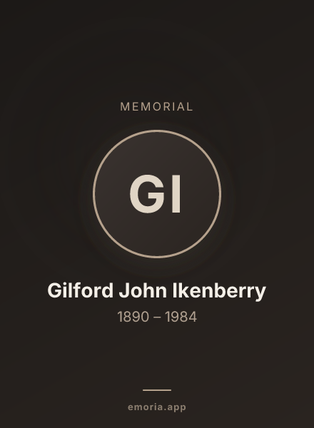 Memorial portrait of Gilford John Ikenberry
