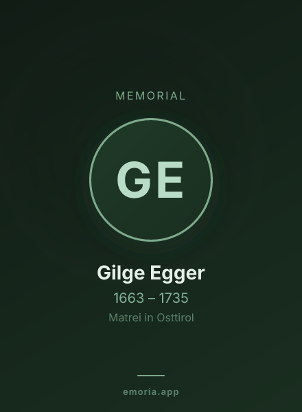 Memorial portrait of Gilge Egger