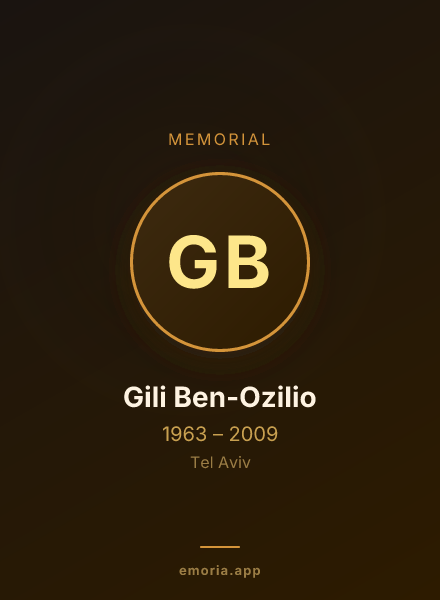 Memorial portrait of Gili Ben-Ozilio