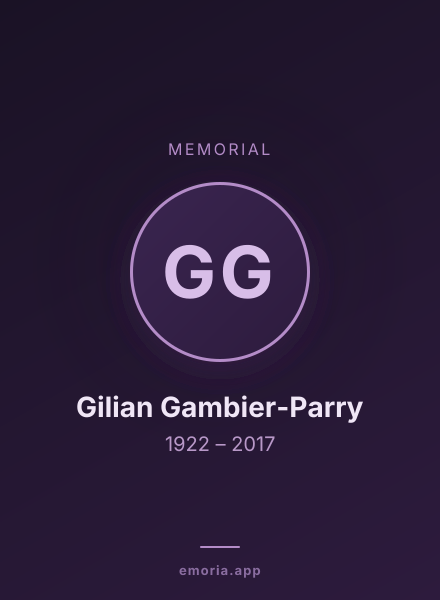 Memorial portrait of Gilian Gambier-Parry