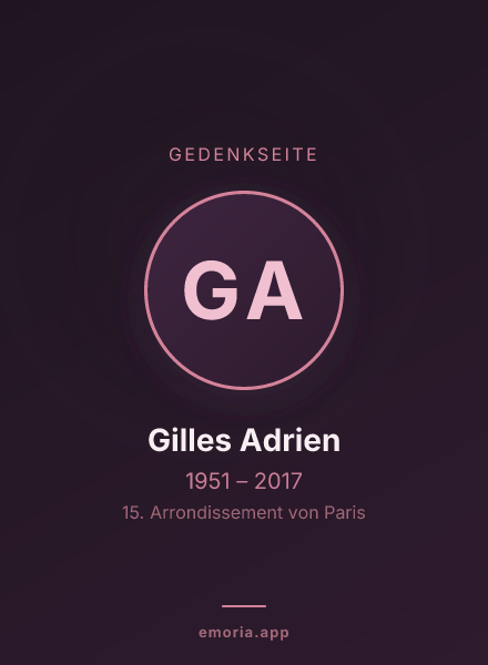 Gedenkportrait von Gilles Adrien