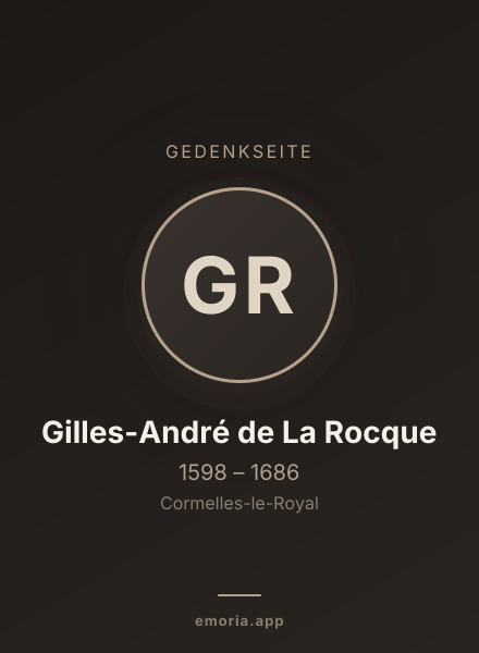 Gedenkportrait von Gilles-André de La Rocque
