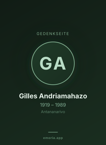 Gedenkportrait von Gilles Andriamahazo