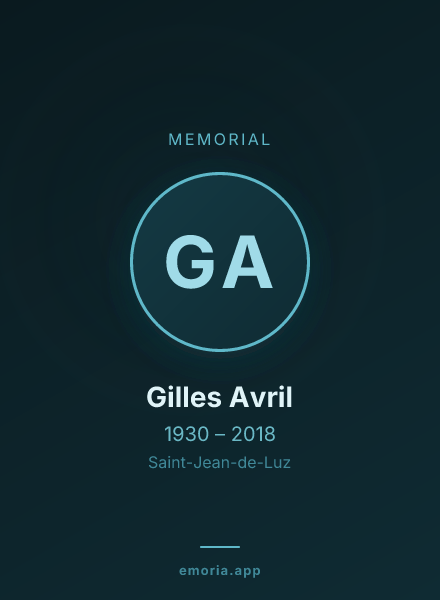 Memorial portrait of Gilles Avril