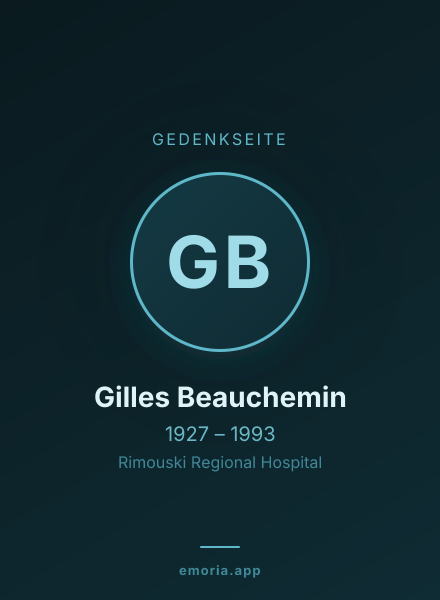 Gedenkportrait von Gilles Beauchemin