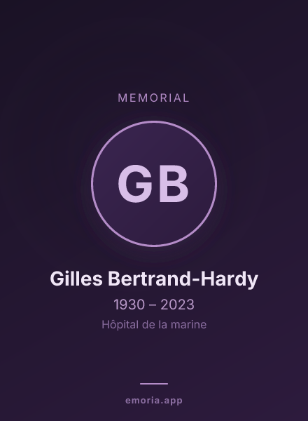Memorial portrait of Gilles Bertrand-Hardy
