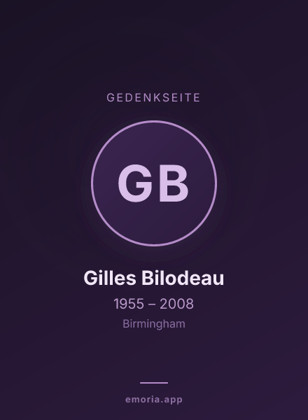 Gedenkportrait von Gilles Bilodeau