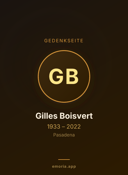 Gedenkportrait von Gilles Boisvert