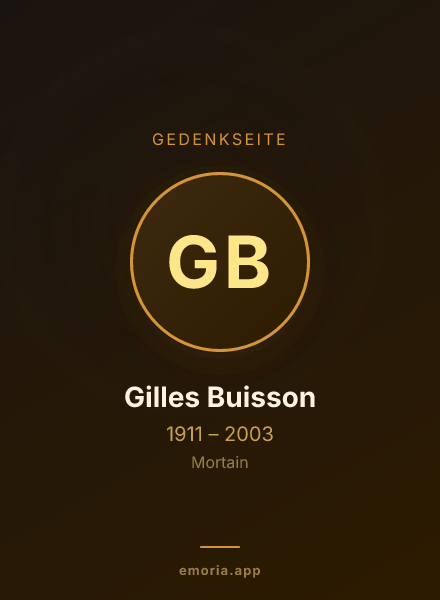 Gedenkportrait von Gilles Buisson