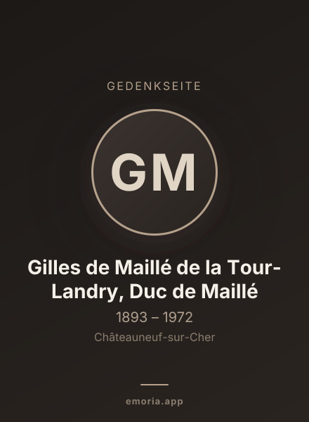 Gedenkportrait von Gilles de Maillé de la Tour-Landry, Duc de Maillé