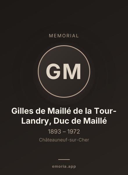 Memorial portrait of Gilles de Maillé de la Tour-Landry, Duc de Maillé