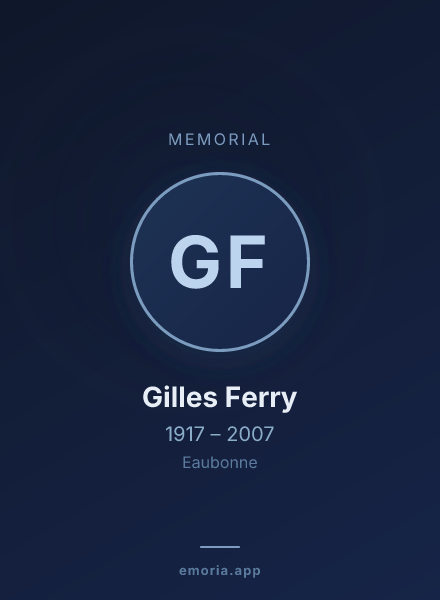 Memorial portrait of Gilles Ferry
