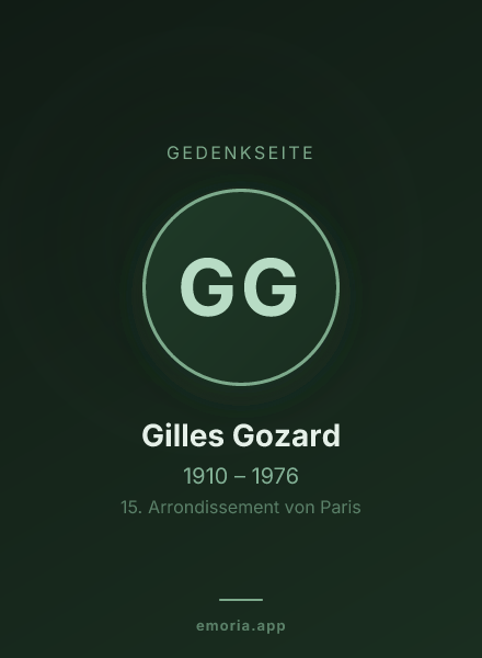 Gedenkportrait von Gilles Gozard