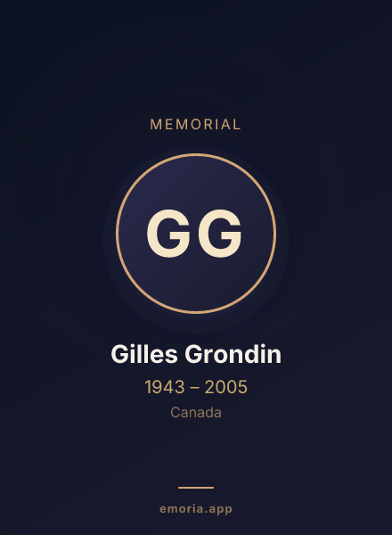 Memorial portrait of Gilles Grondin