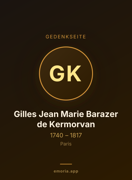 Gedenkportrait von Gilles Jean Marie Barazer de Kermorvan