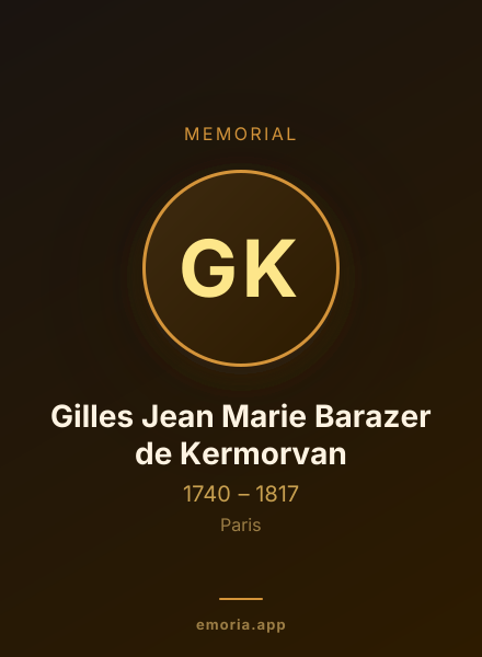 Memorial portrait of Gilles Jean Marie Barazer de Kermorvan