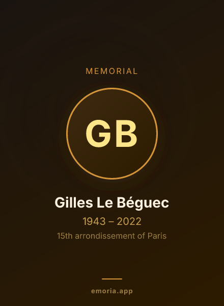 Memorial portrait of Gilles Le Béguec