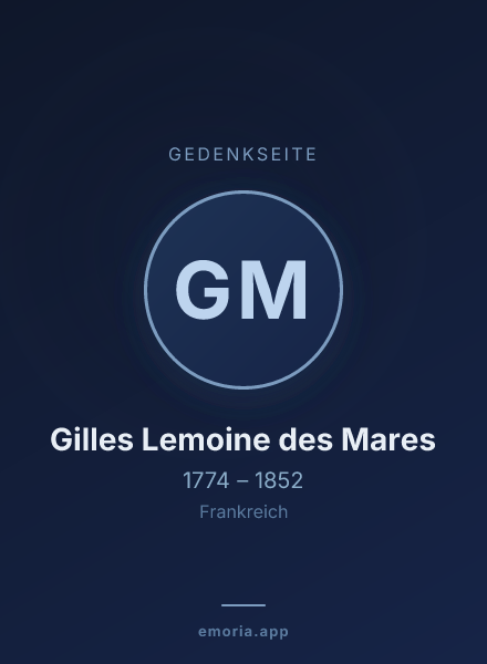 Gedenkportrait von Gilles Lemoine des Mares