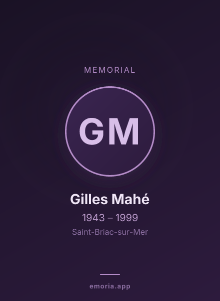 Memorial portrait of Gilles Mahé