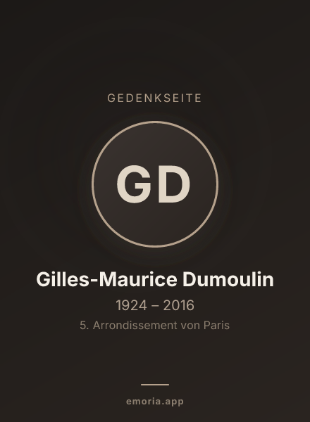 Gedenkportrait von Gilles-Maurice Dumoulin