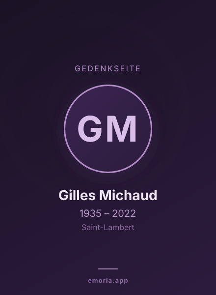 Gedenkportrait von Gilles Michaud