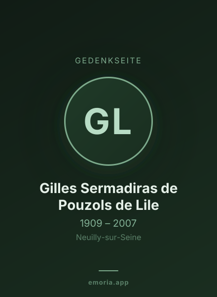 Gedenkportrait von Gilles Sermadiras de Pouzols de Lile