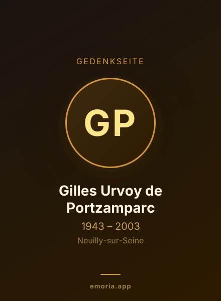 Gedenkportrait von Gilles Urvoy de Portzamparc