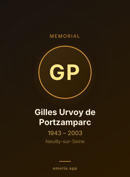 Memorial portrait of Gilles Urvoy de Portzamparc