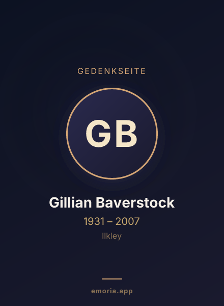 Gedenkportrait von Gillian Baverstock