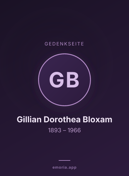 Gedenkportrait von Gillian Dorothea Bloxam