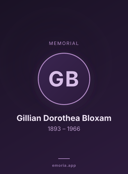 Memorial portrait of Gillian Dorothea Bloxam
