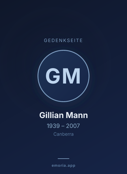 Gedenkportrait von Gillian Mann