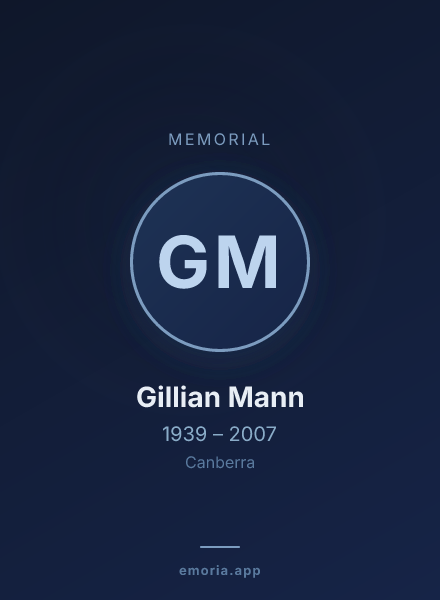 Memorial portrait of Gillian Mann