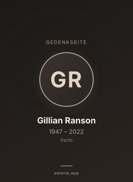 Gedenkportrait von Gillian Ranson