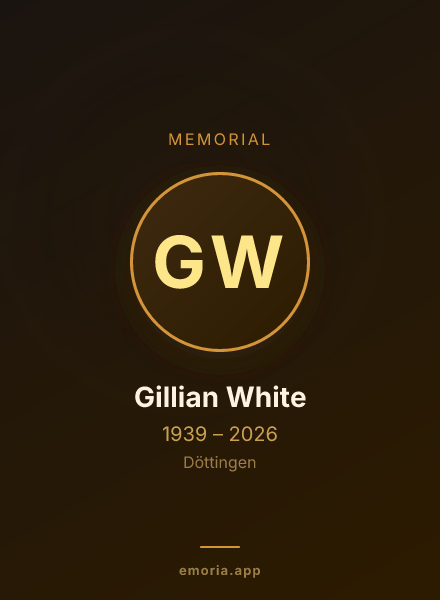 Memorial portrait of Gillian White
