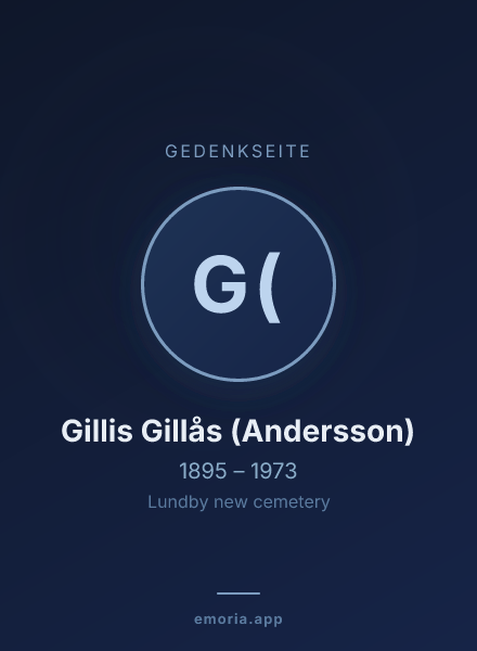 Gedenkportrait von Gillis Gillås (Andersson)