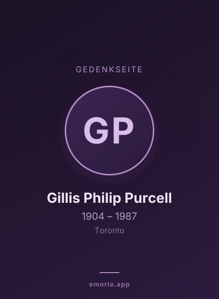 Gedenkportrait von Gillis Philip Purcell