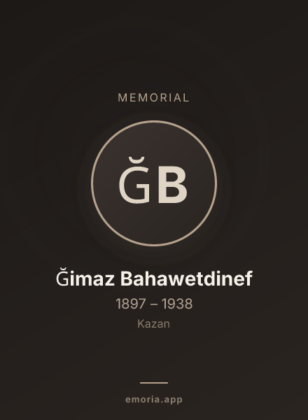 Memorial portrait of Ğimaz Bahawetdinef