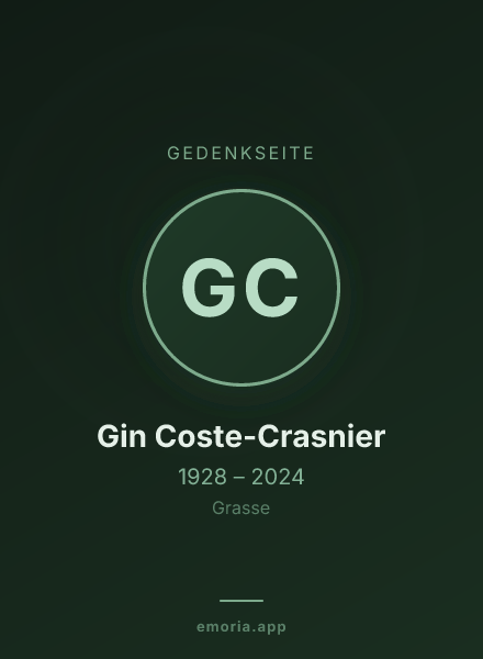Gedenkportrait von Gin Coste-Crasnier